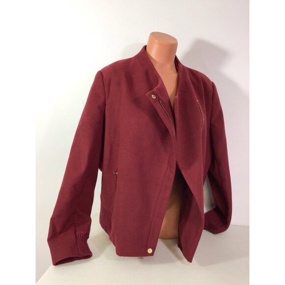 Deep Cherry Coat Oversized Bouclé Womens XL - Picture 7 of 14